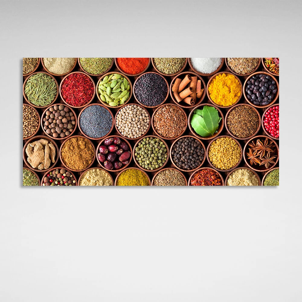 For the kitchen Spice plates Canvas Wall Art Print For Kitchen