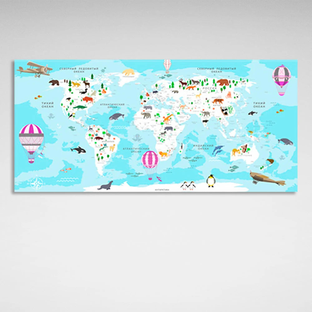 Game Map Canvas Wall Art Print