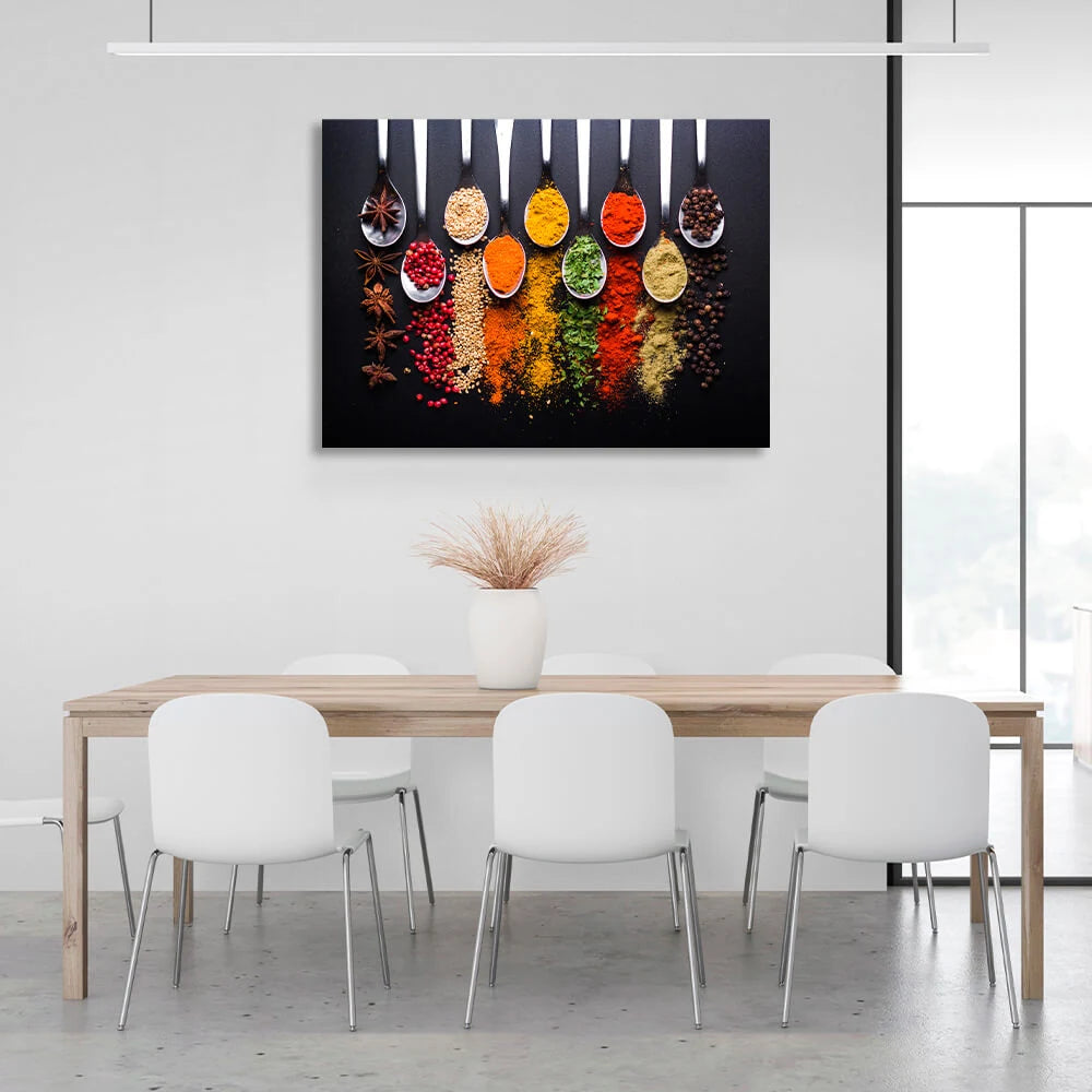 For the kitchen Spices by the spoonful Canvas Wall Art Print For Kitchen