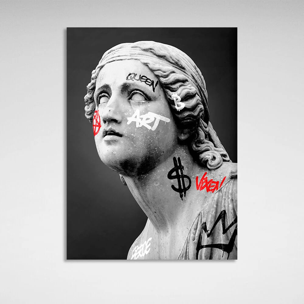 Skulptur Statue einer Frau Leinwand Wand Kunstdruck