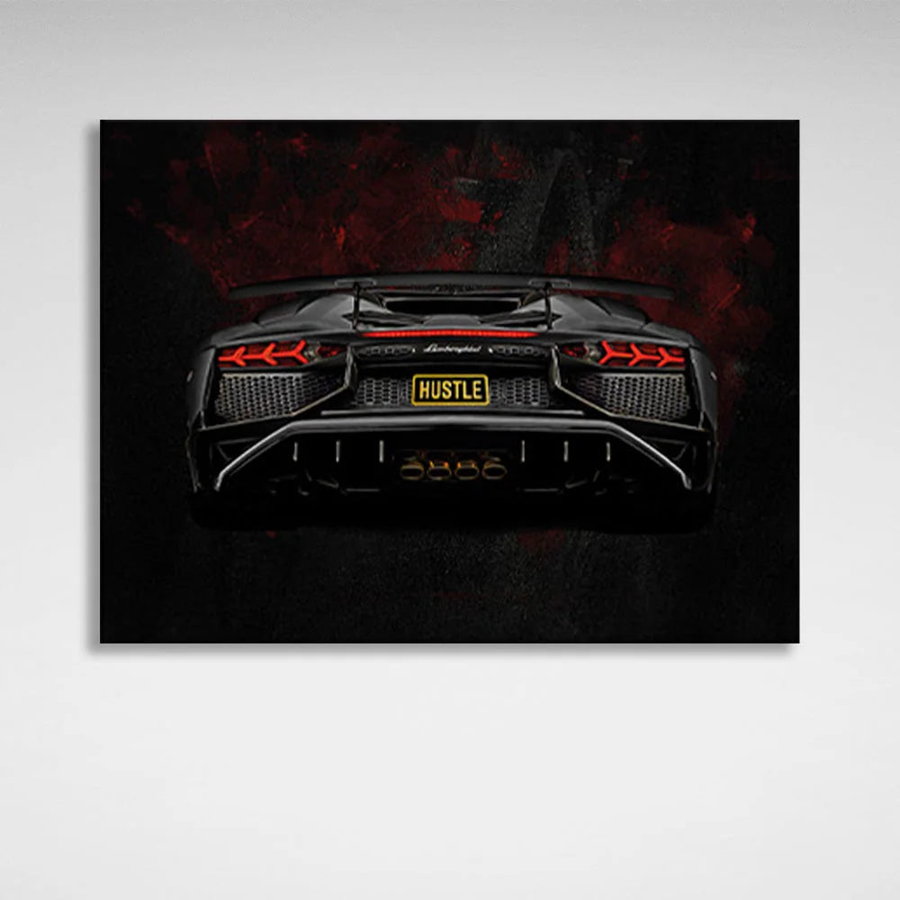 Leinwandbild, Rückansicht des Lamborghini Aventador