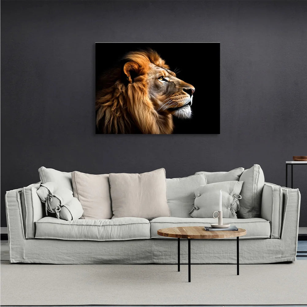Kunstdruck auf Leinwand mit Löwe