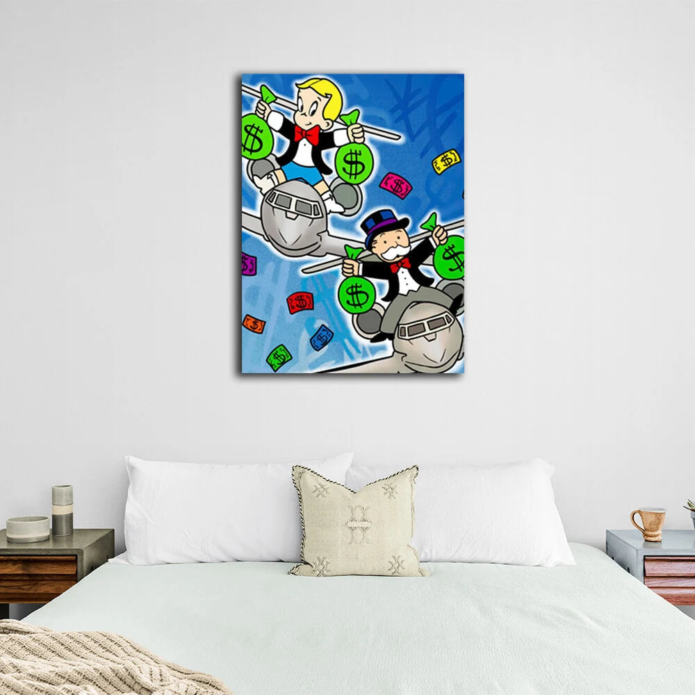 Leinwandbild „Monopoly Money Planes“