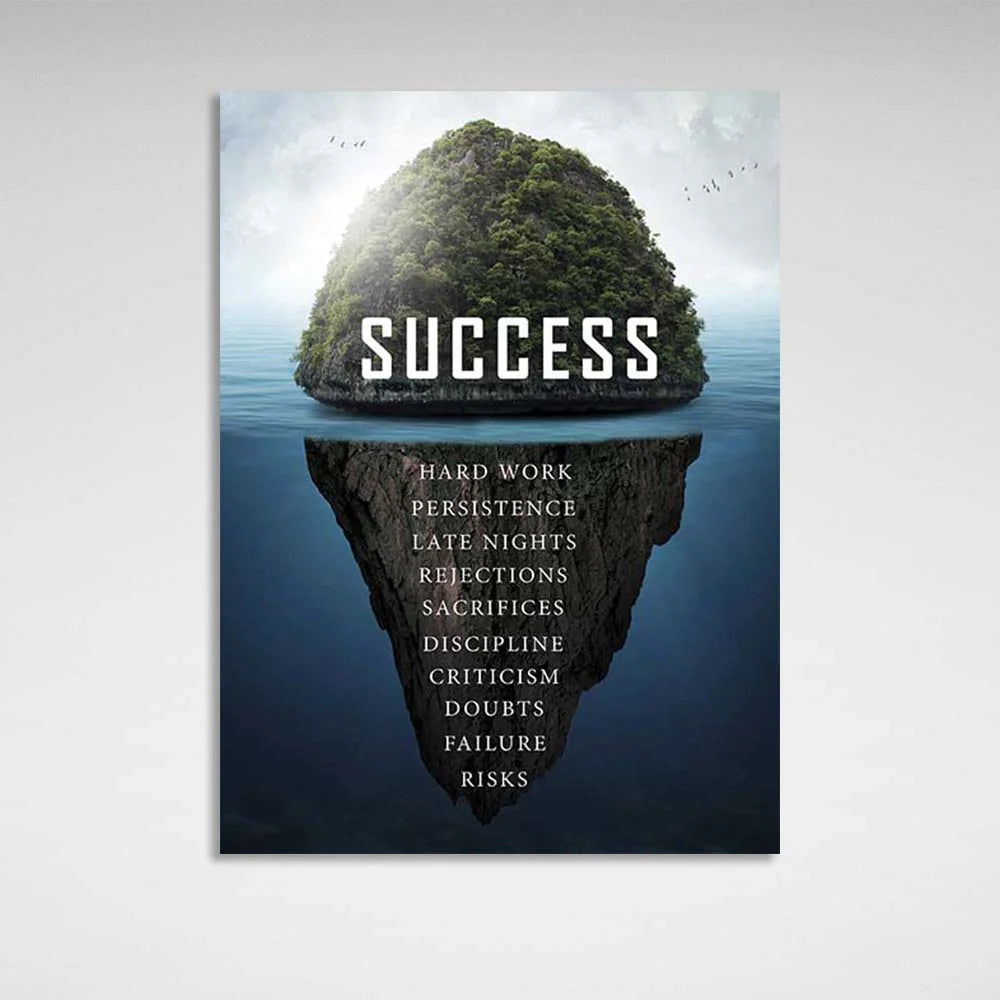 Motivierender Kunstdruck auf Leinwand, Motiv „Success Island“