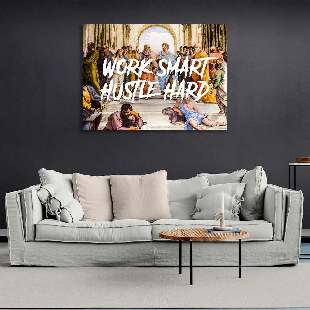 Philosophen arbeiten intelligent und fleißig, motivierender Leinwand-Kunstdruck