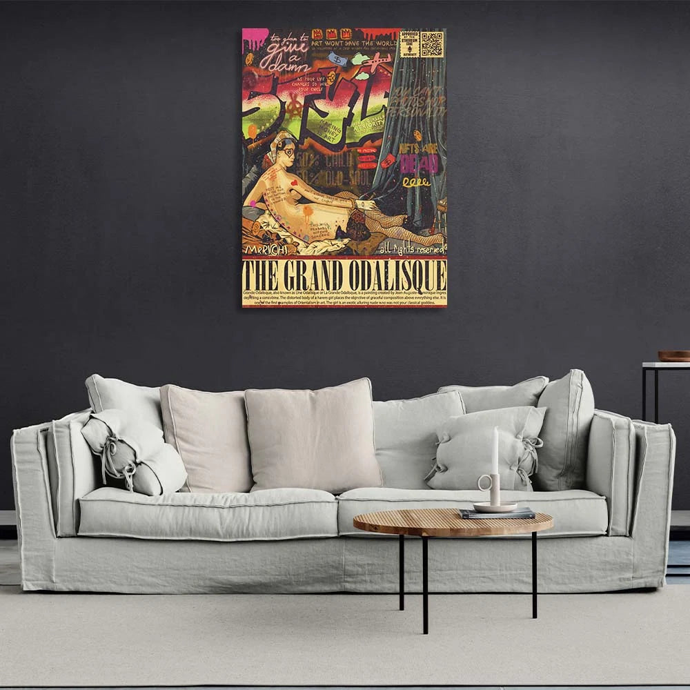 Leinwandbild im Pop-Art-Graffiti-Stil „Odalistka“