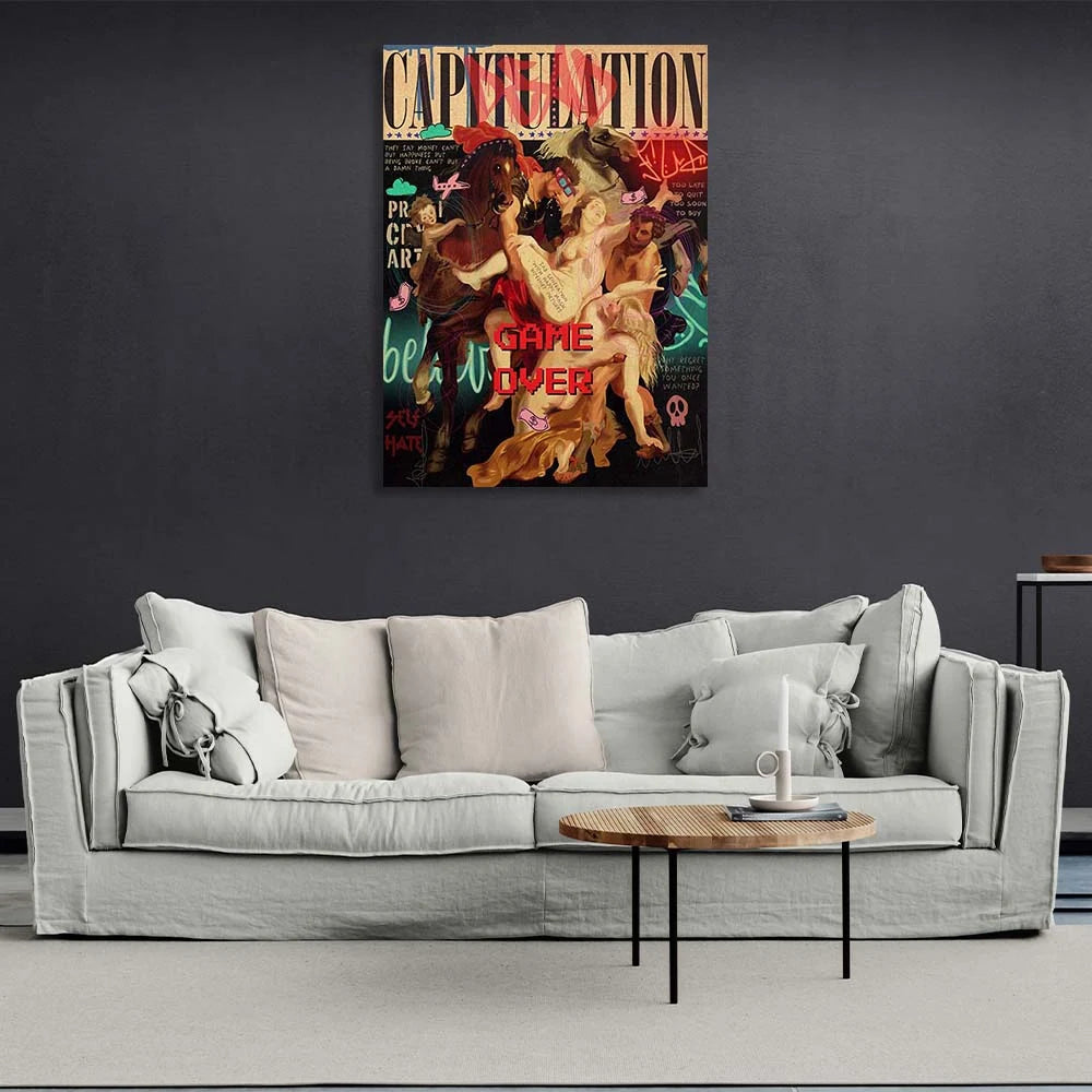 Pop-Art-Kunstdruck auf Leinwand, Motiv: Die Entführung der Töchter