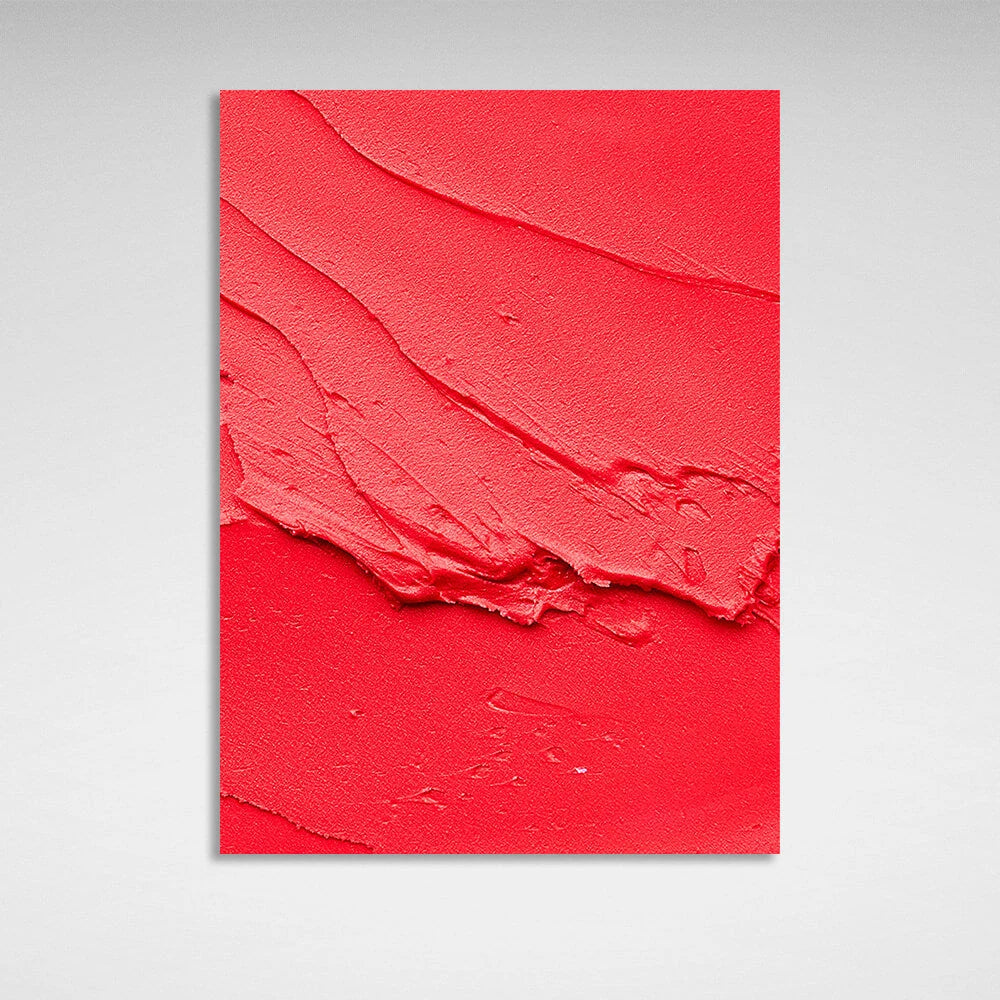 Kunstdruck auf Leinwand mit roter Farbe