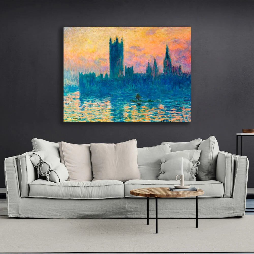 Reproduktion von London. Reproduktion des Parlaments auf Leinwand, Kunstdruck