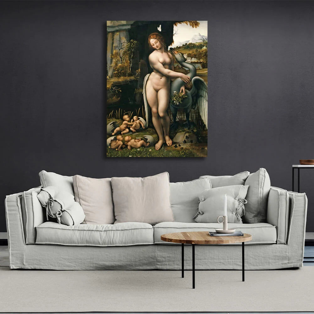 Leinwandbild „Leda und der Vogel“