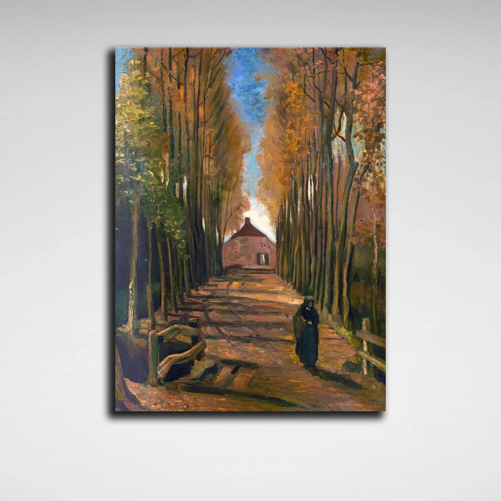 Reproduktion, Pappelallee im Herbst, Van Gogh, Reproduktion, Leinwandbild, Wandbild