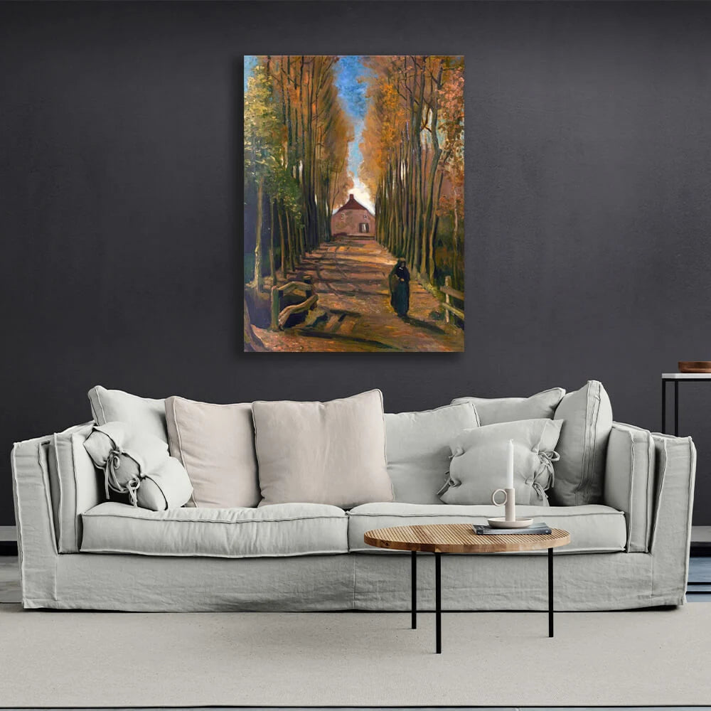 Reproduktion, Pappelallee im Herbst, Van Gogh, Reproduktion, Leinwandbild, Wandbild