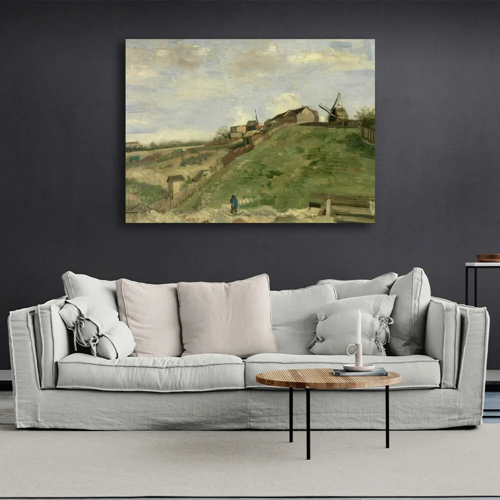 Reproduktion von Montmartre Hill mit Steinbruch, Vincent van Gogh, Reproduktion auf Leinwand, Wand-Kunstdruck