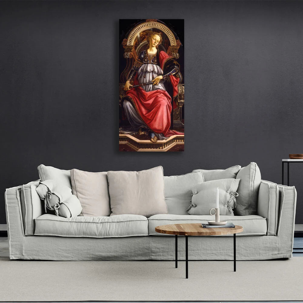 Reproduktion von Sandro Botticellis „Allegorie der Stärke“, Reproduktion auf Leinwand, Kunstdruck