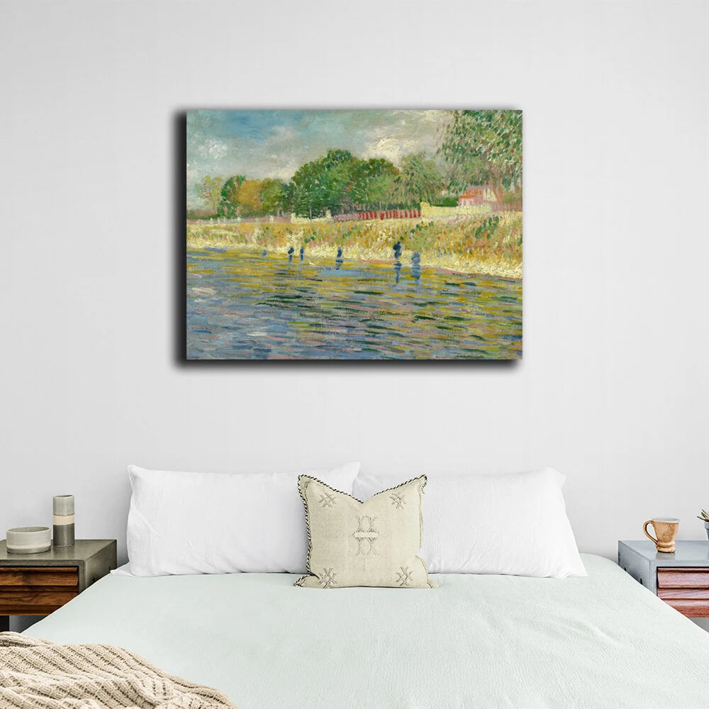 Reproduction The banks of the Seine by Vincent van Gogh Reproduction Canvas Wall Art Print