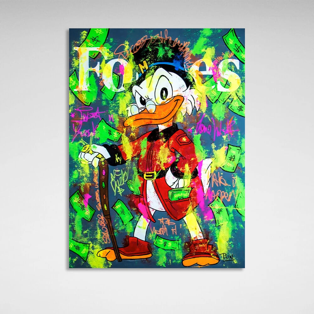 Inspirierender Kunstdruck auf Leinwand mit Graffiti von Scrooge Forbes