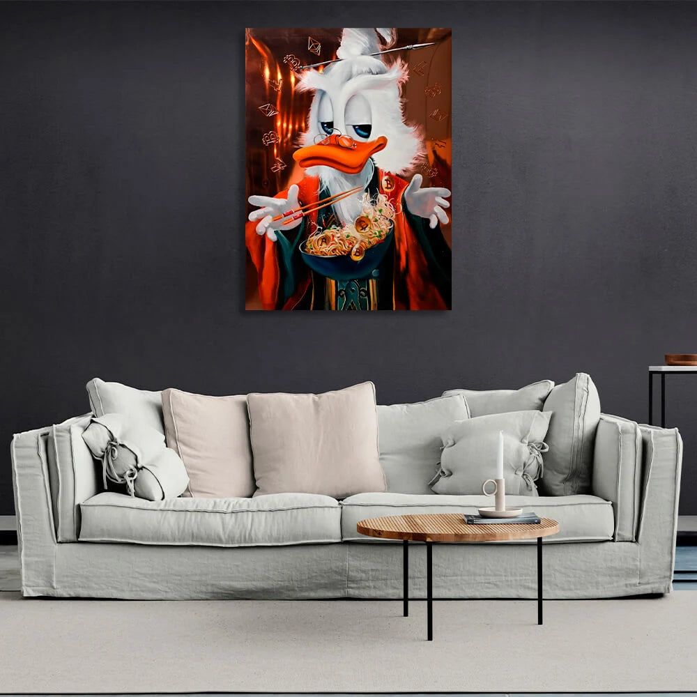 Dagobert der Zauberer Kryptowährungen Inspirierender Leinwand-Kunstdruck