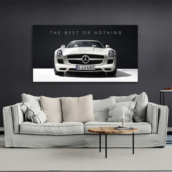 Um zu motivieren: Das Beste oder nichts, Mercedes, motivierender Leinwand-Kunstdruck