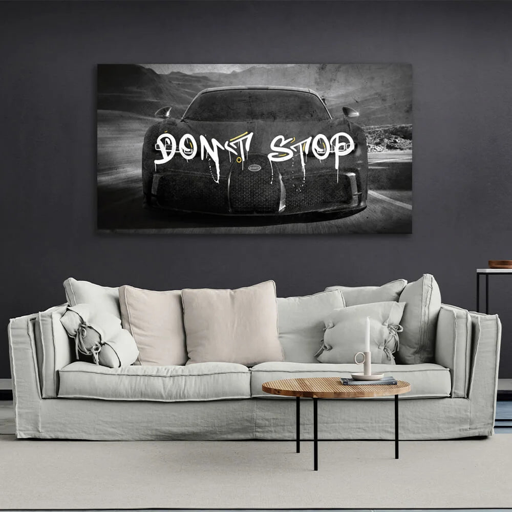 To motivate Don't stop Bugatti Motivational  Canvas Wall Art Print