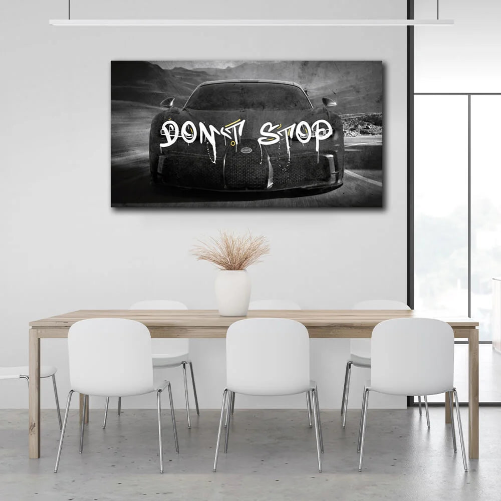 To motivate Don't stop Bugatti Motivational  Canvas Wall Art Print
