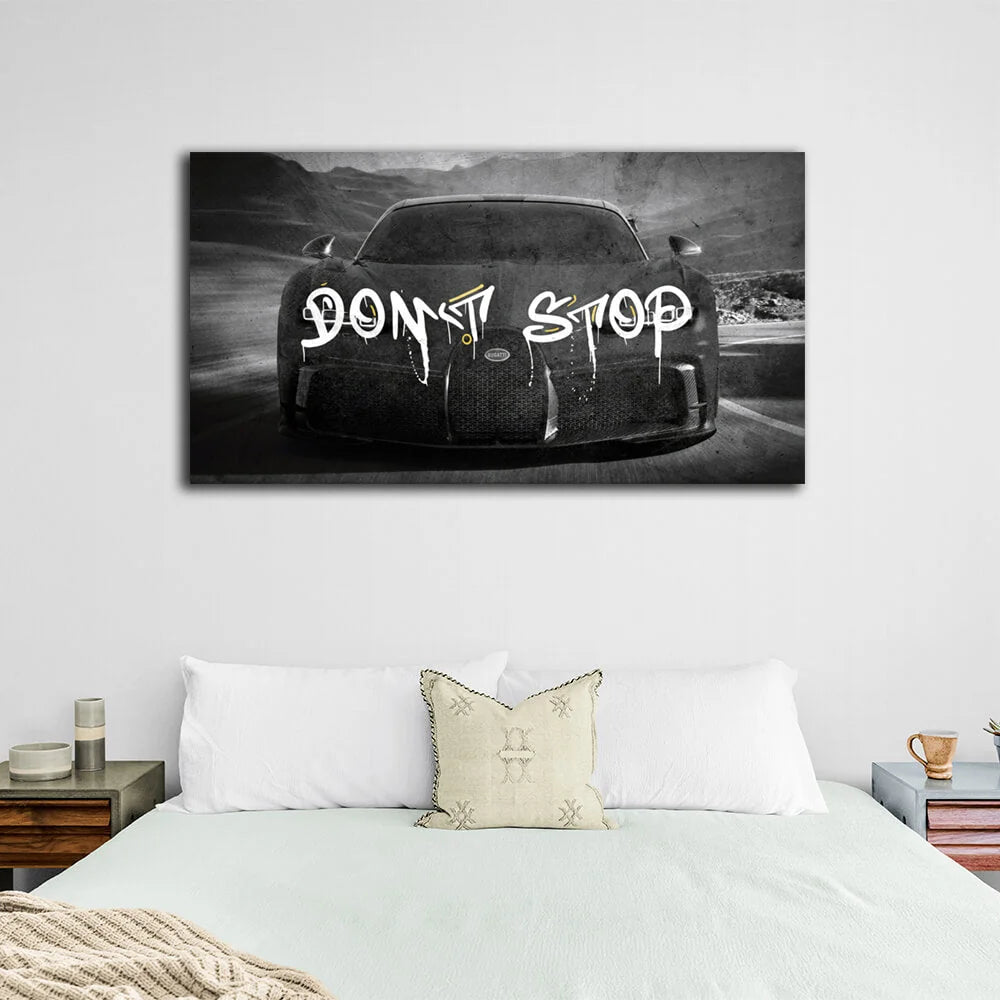 To motivate Don't stop Bugatti Motivational  Canvas Wall Art Print