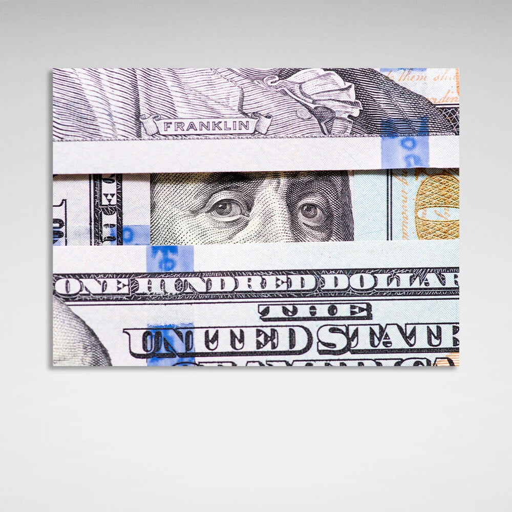 Zur Motivation ins Büro $100 Inspirierender Leinwand-Kunstdruck „Benjamin Franklins Ansicht“