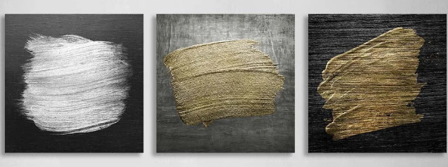 Pinselstriche auf einem dunkelgrauen Hintergrund Multi Panel Canvas Wand Kunstdruck